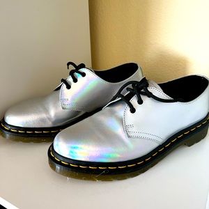 Silver iridescent Dr. Martens